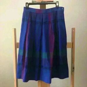 Vintage Diane Von Furstenberg Plaid Pencil Wool Skirt Secretary DVF 27” Waist